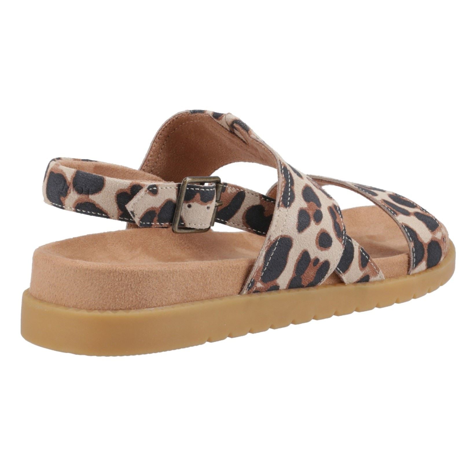 TOMS Marin Damen Sandalen Aus Wildleder In Oatmeal-Leopard-Muster