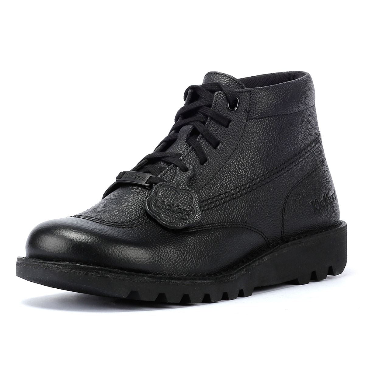 Kickers Kick Hi Tumble Leder Schwarze Stiefel