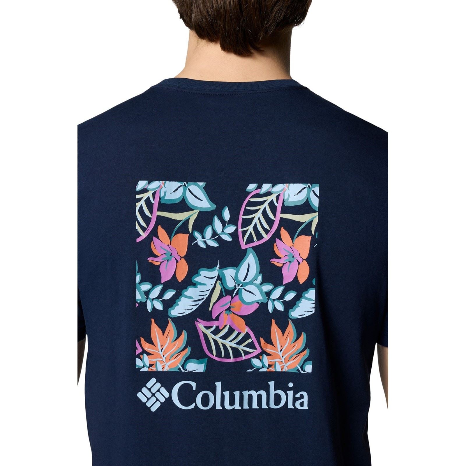 Columbia North Cascades Short Sleeve Tee Baumwoll Herrenblaue T-Shirts Mit Kurzen Ärmeln