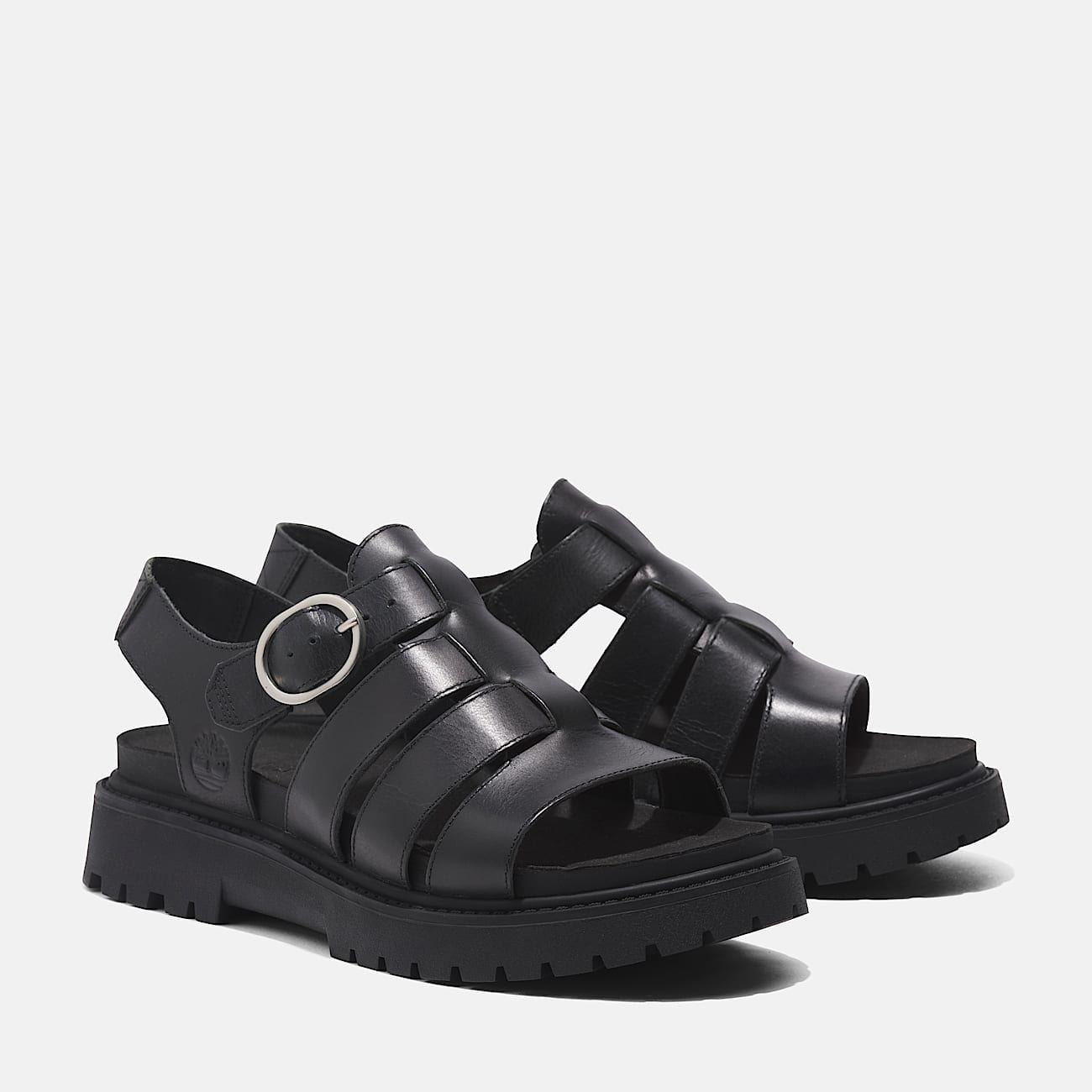 Timberland Clairemont Way Fisherman Damen Sandalen Aus Schwarzem Leder