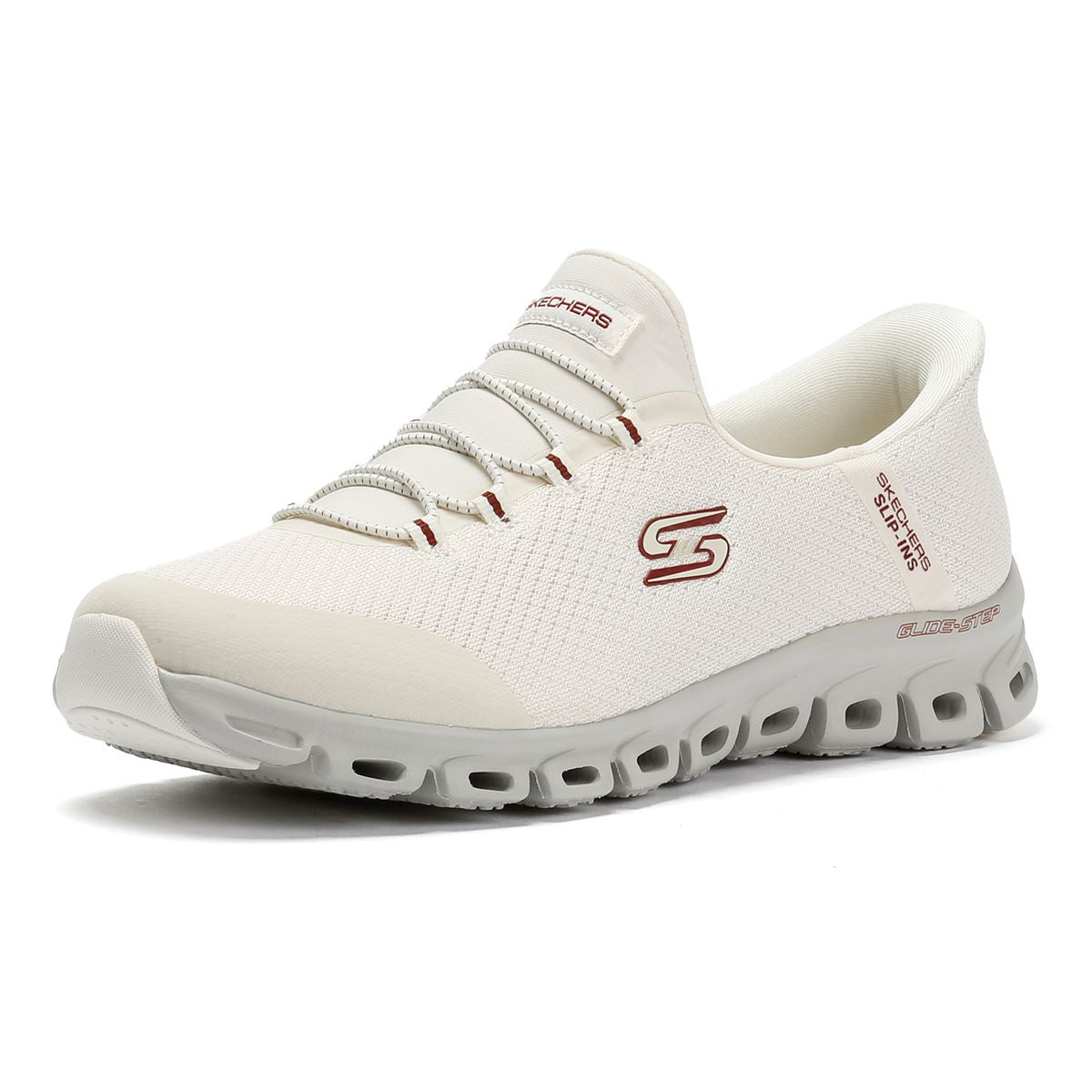 Skechers Slip-Ins Glide Step Vibey Mesh Damen Weiße Sneakers