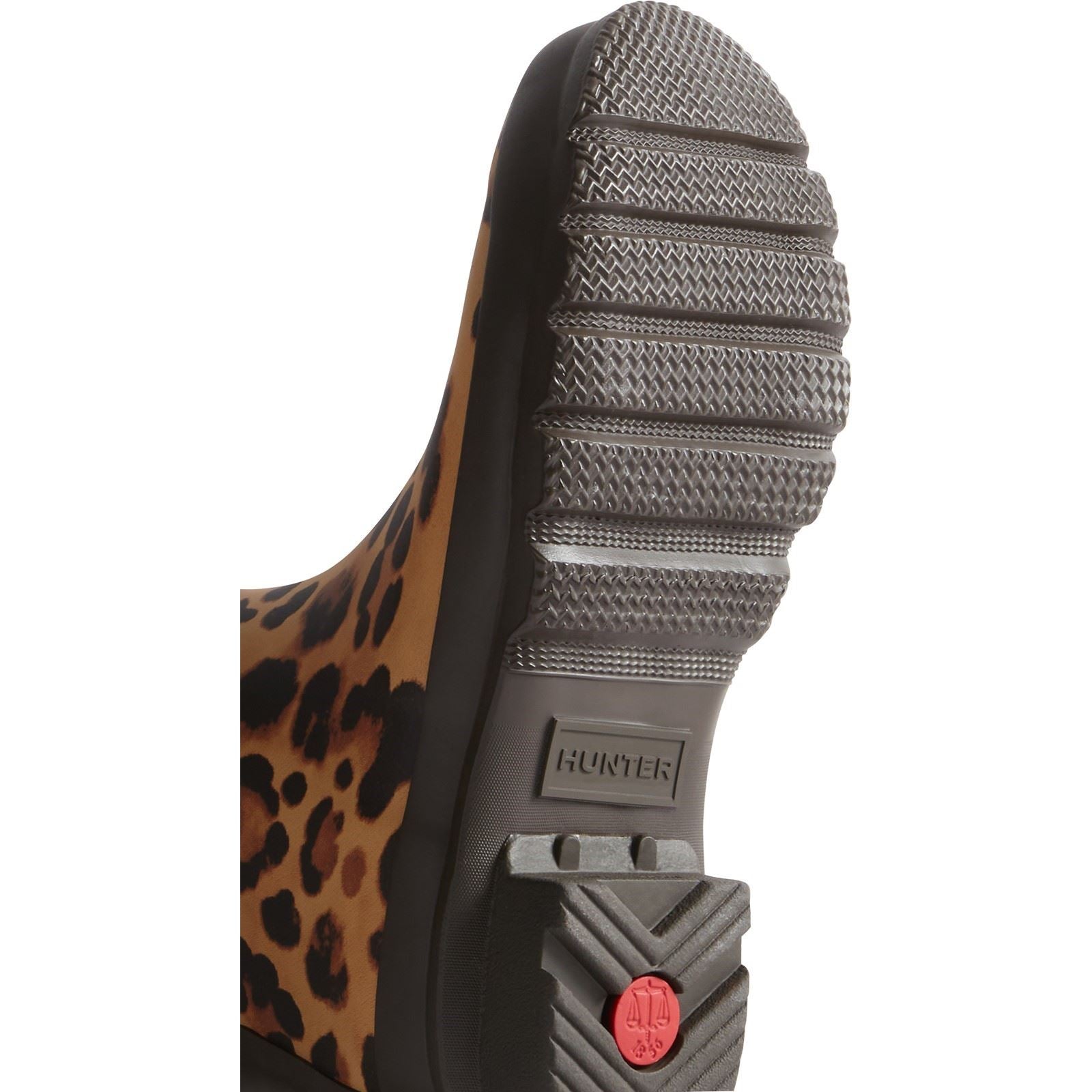 Hunter Original Tall Damen Leopardmuster/Schokoladenbraune Gummistiefel