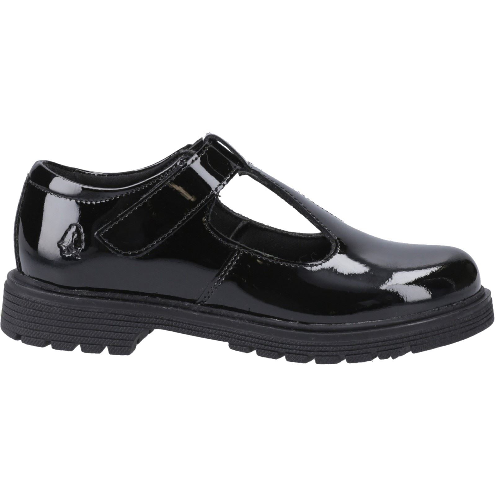 Hush Puppies Gracie Junior Patent Mädchenschuhe Aus Schwarzem Lackleder