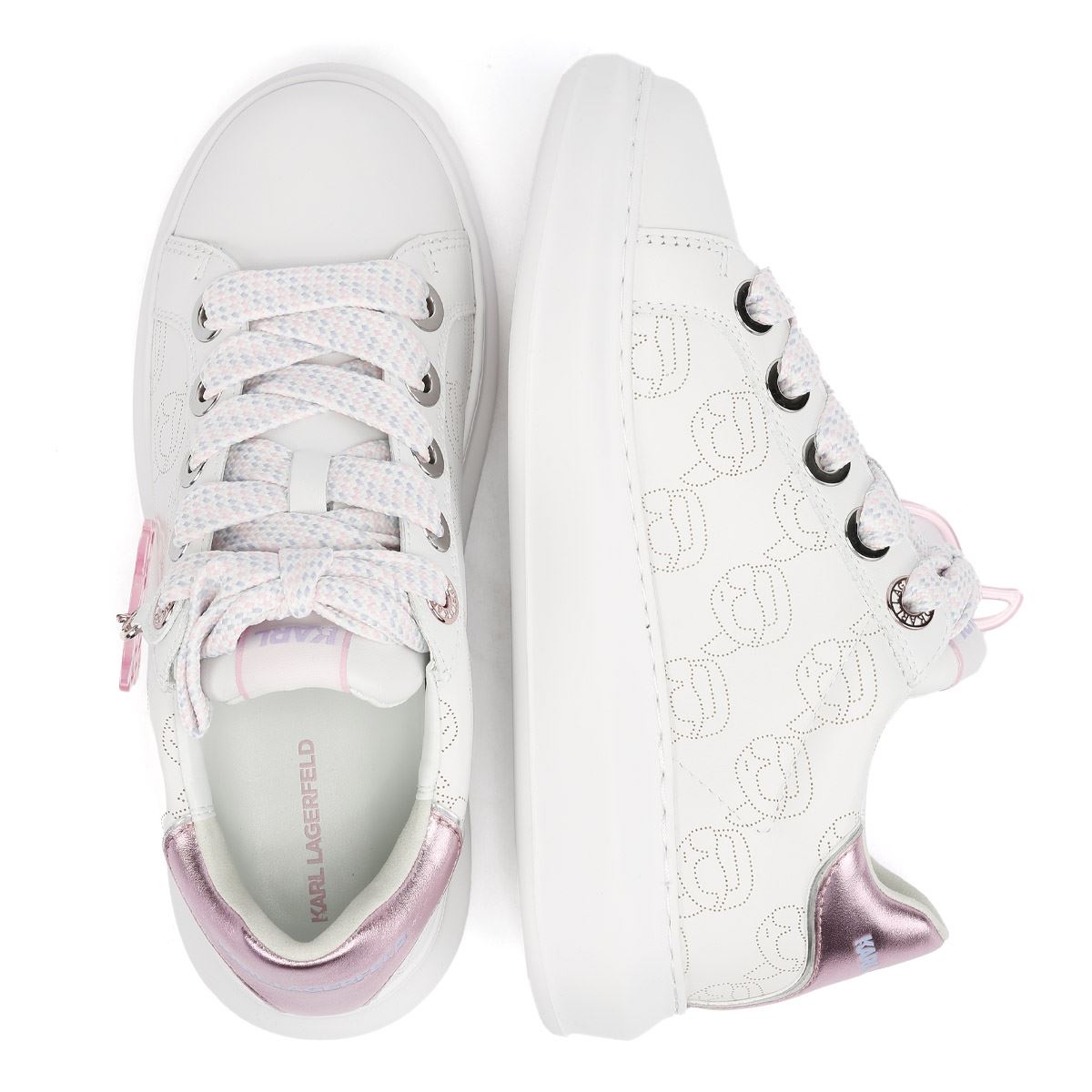 Karl Lagerfeld Kapri NFT Plexi Pendant Damen Sneaker Aus Weißem Leder