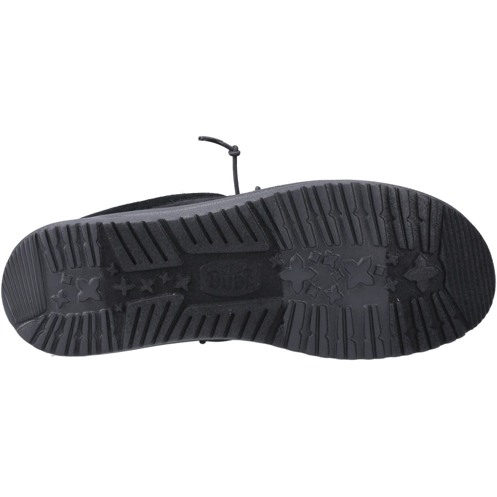 HEYDUDE Wally Suede Wildleder Herren Schwarze Bootsschuhe