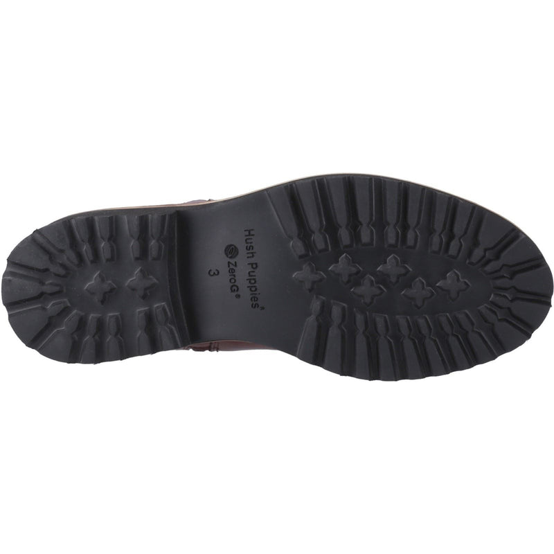 Hush Puppies Grace Zip Wildleder Damen Stiefel In Burgunderrot