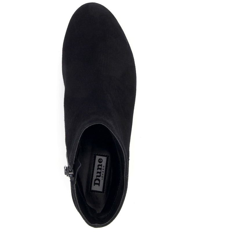 Dune Pippie Damen Stiefeletten aus schwarzem Leder mit Absatz