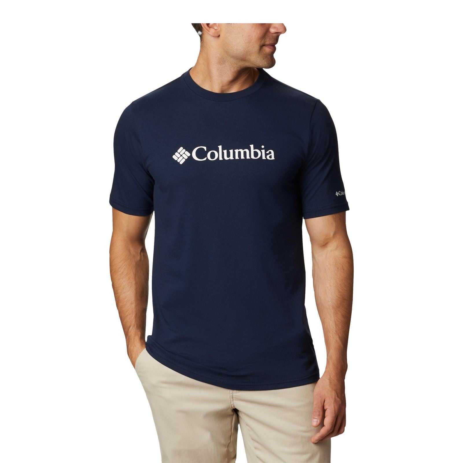 Columbia CSC Basic Logo Short Sleeve Baumwoll Herrenblaue T-Shirts Mit Kurzen Ärmeln