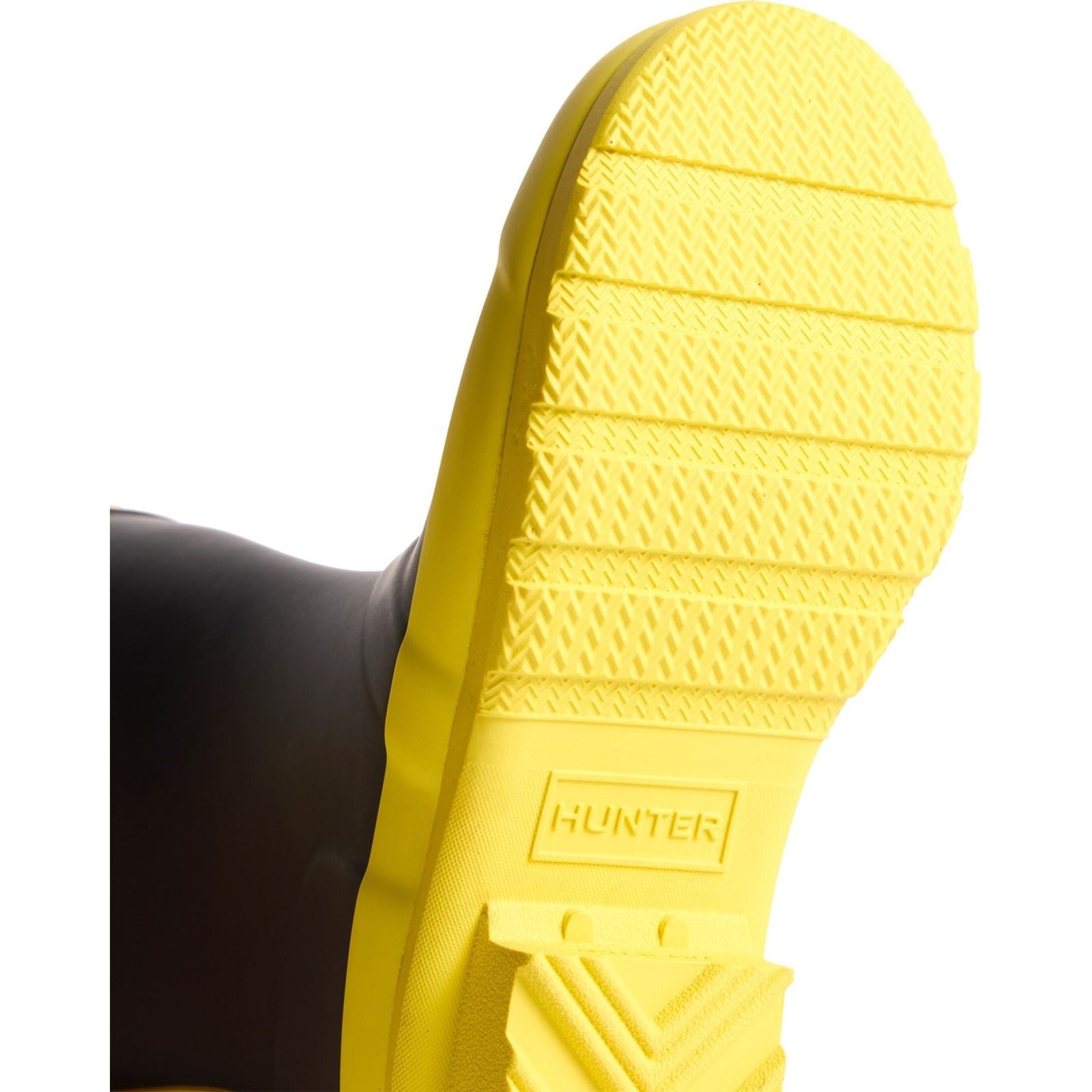 Hunter Junior Originals Gummi Unisex Kinder Gummistiefel Schwarz/Leuchtend Gelb