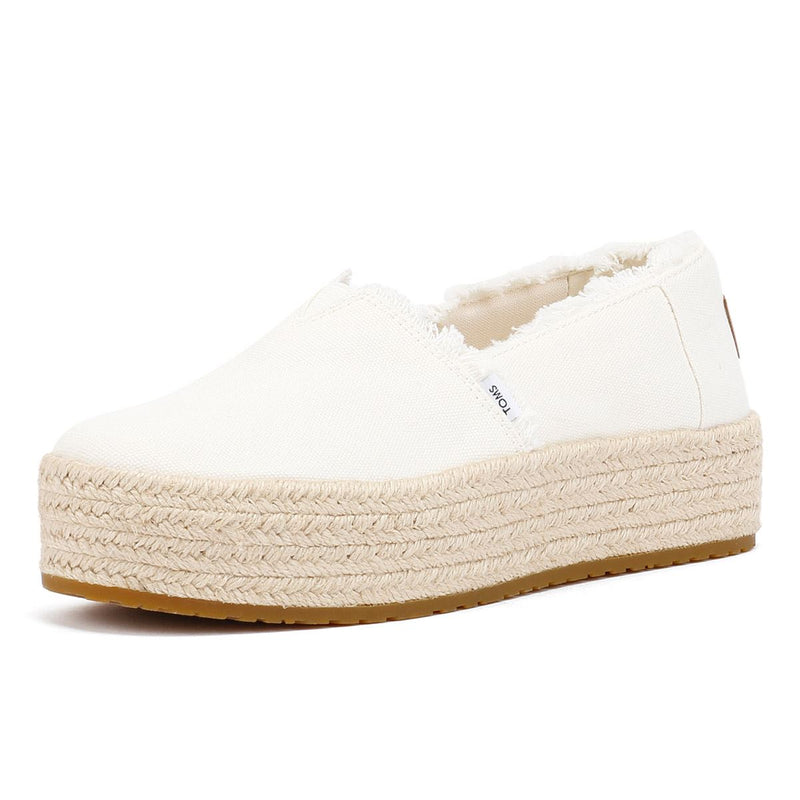 TOMS Valencia Canvas Damen Espadrilles In Weiß