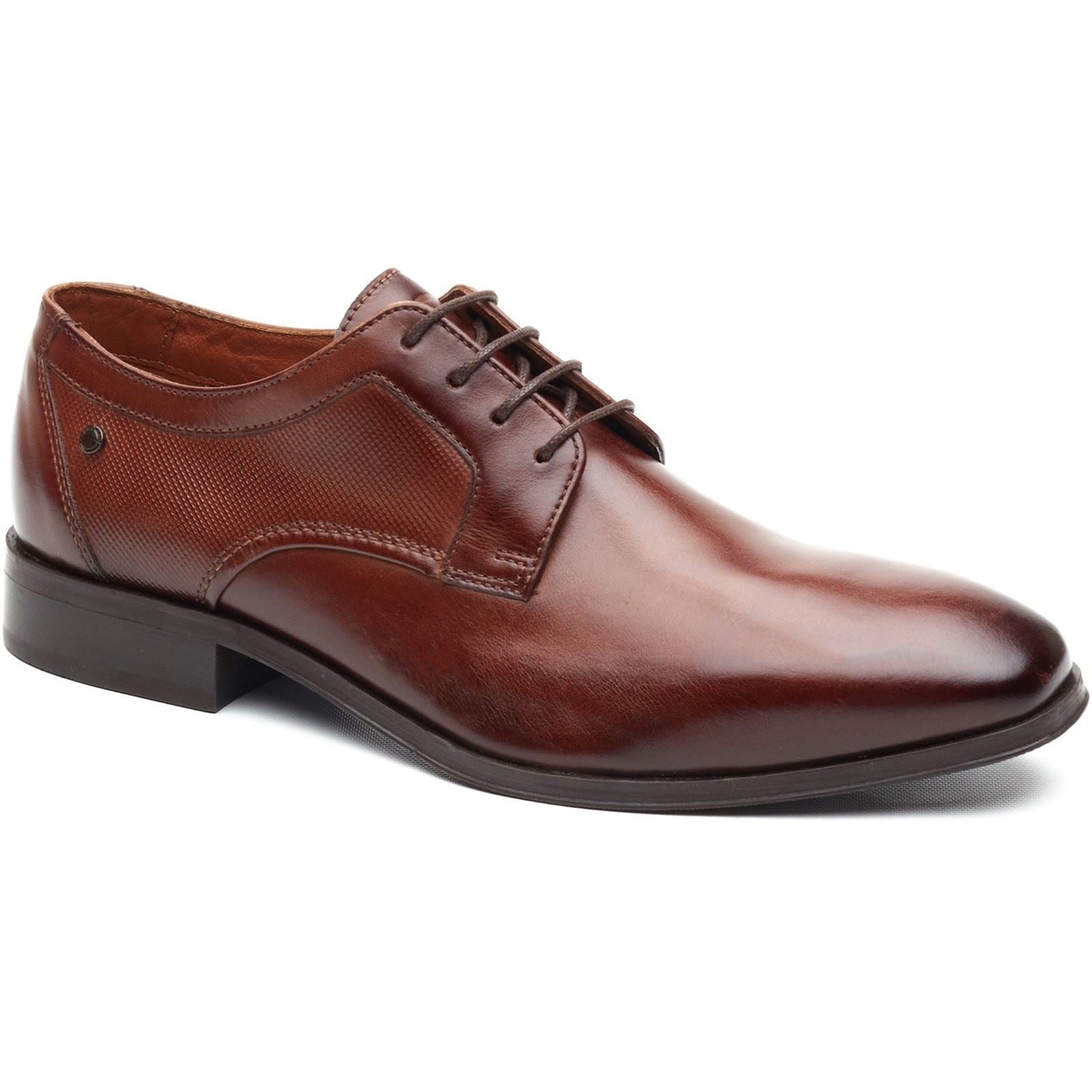 Base London Dome Lace Up Leder Herren Schuhe In Verbranntem Tan Mit Schnürung