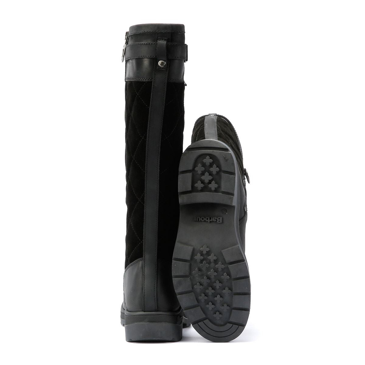 Barbour Oak Tall Damenstiefel Aus Schwarzem Wildleder