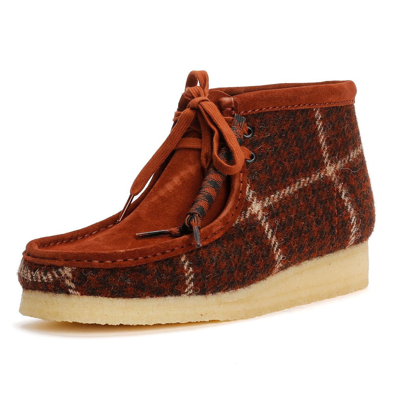 Clarks Originals Wallabee Textile Herren Braune Stiefel