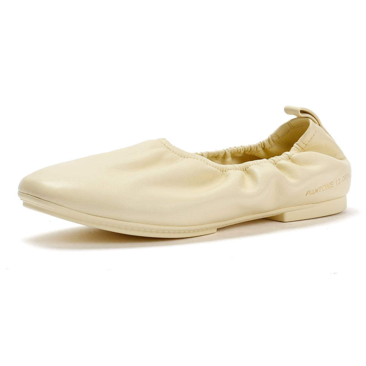 FitFlop X Pantone Delicato Ballerina Leder Damen Gelbe Schuhe