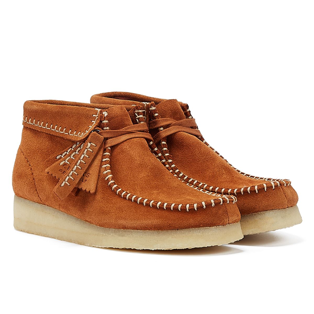 Clarks Wallabee-Stitch-Wildlederdamenstiefel In Ingwer