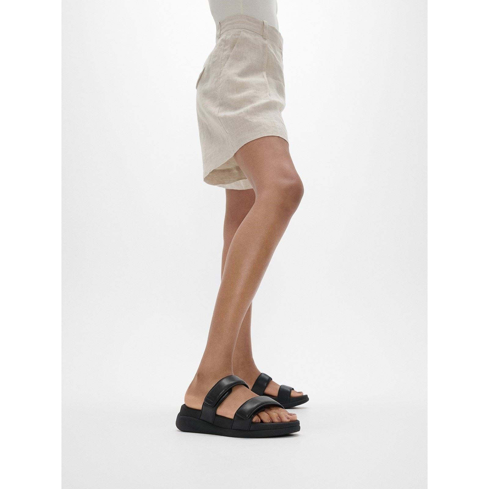 Fitflop F-Mode Go Polyurethan Damenschuhe Ganz Schwarz Sandalen
