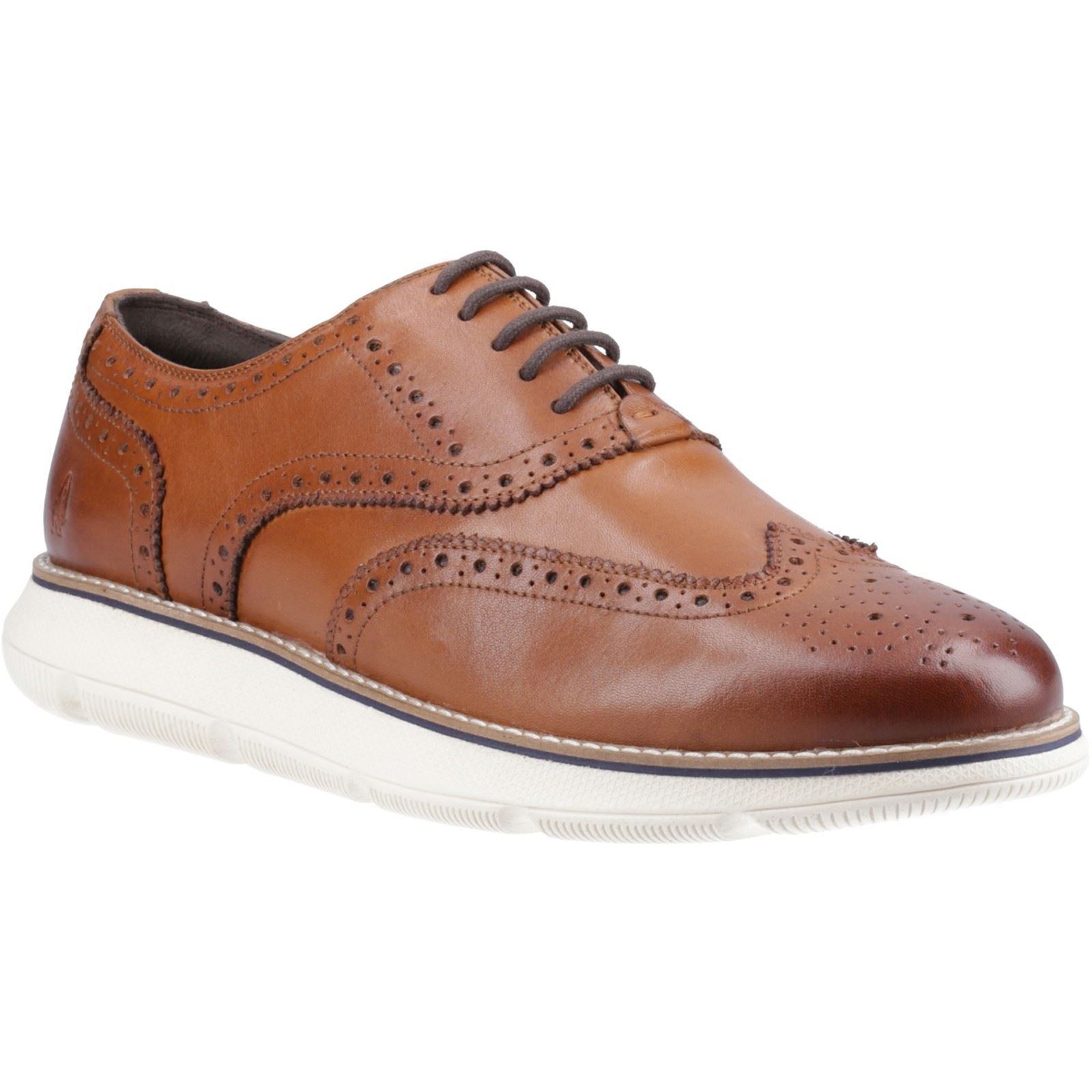 Hush Puppies Zach Herrenschuhe aus Leder in Tan/Weiß mit Lochmuster