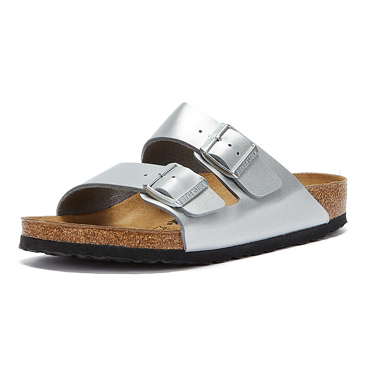 Birkenstock Arizona Birko Flor Damen Silber Sandalen