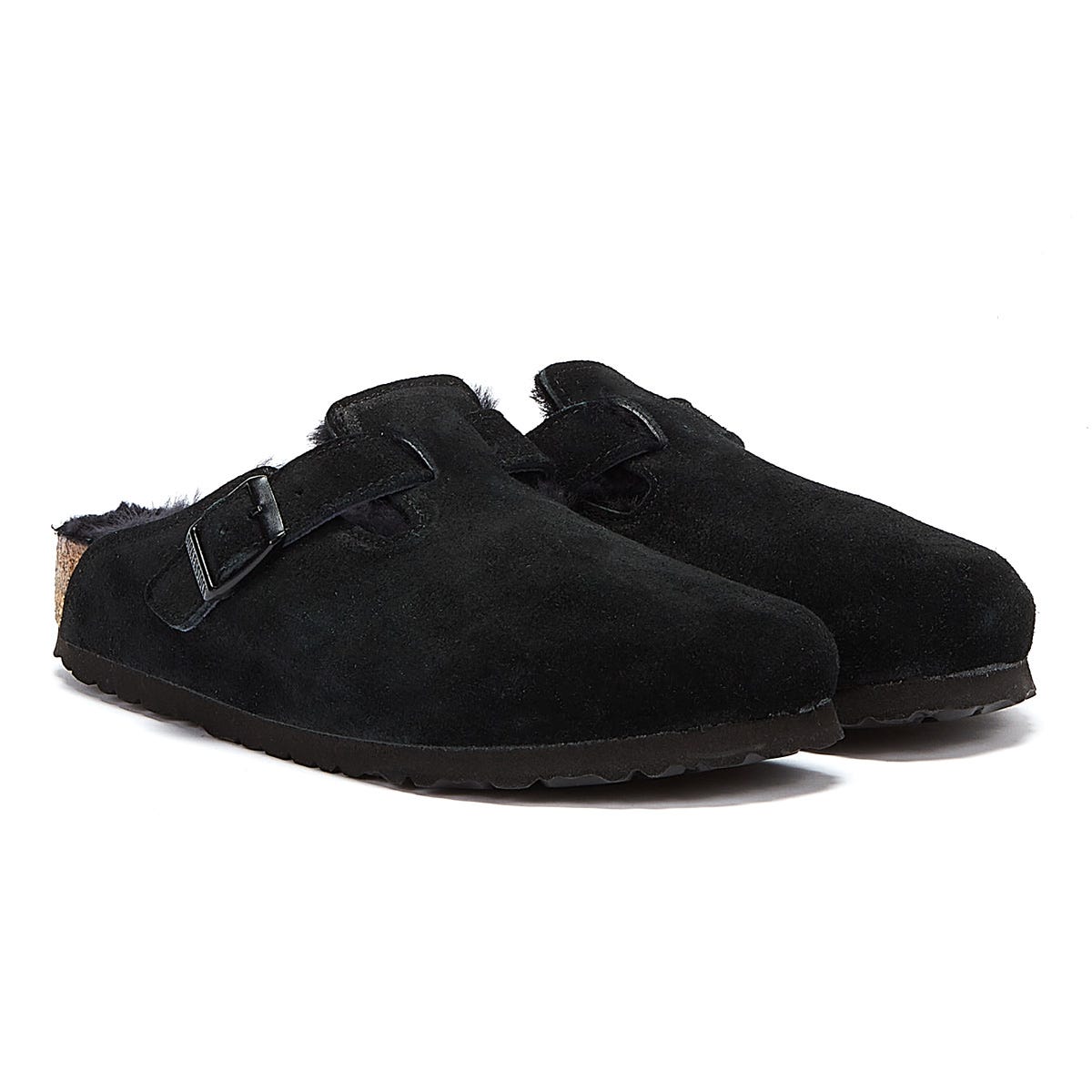Birkenstock Boston Shearling Schwarz Hausschuhe