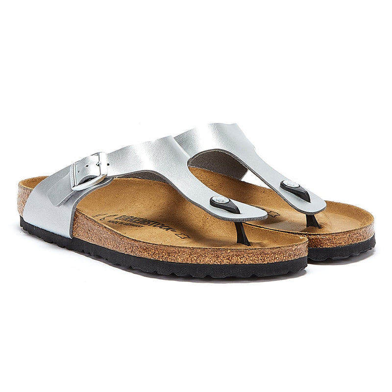 Birkenstock Gizeh Birko Flor Damen Silber Sandalen
