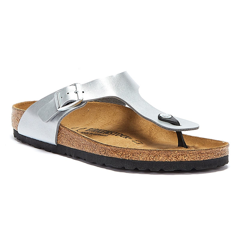 Birkenstock Gizeh Birko Flor Damen Silber Sandalen