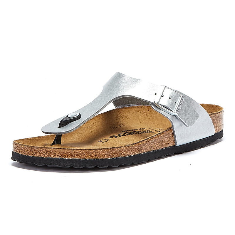 Birkenstock Gizeh Birko Flor Damen Silber Sandalen