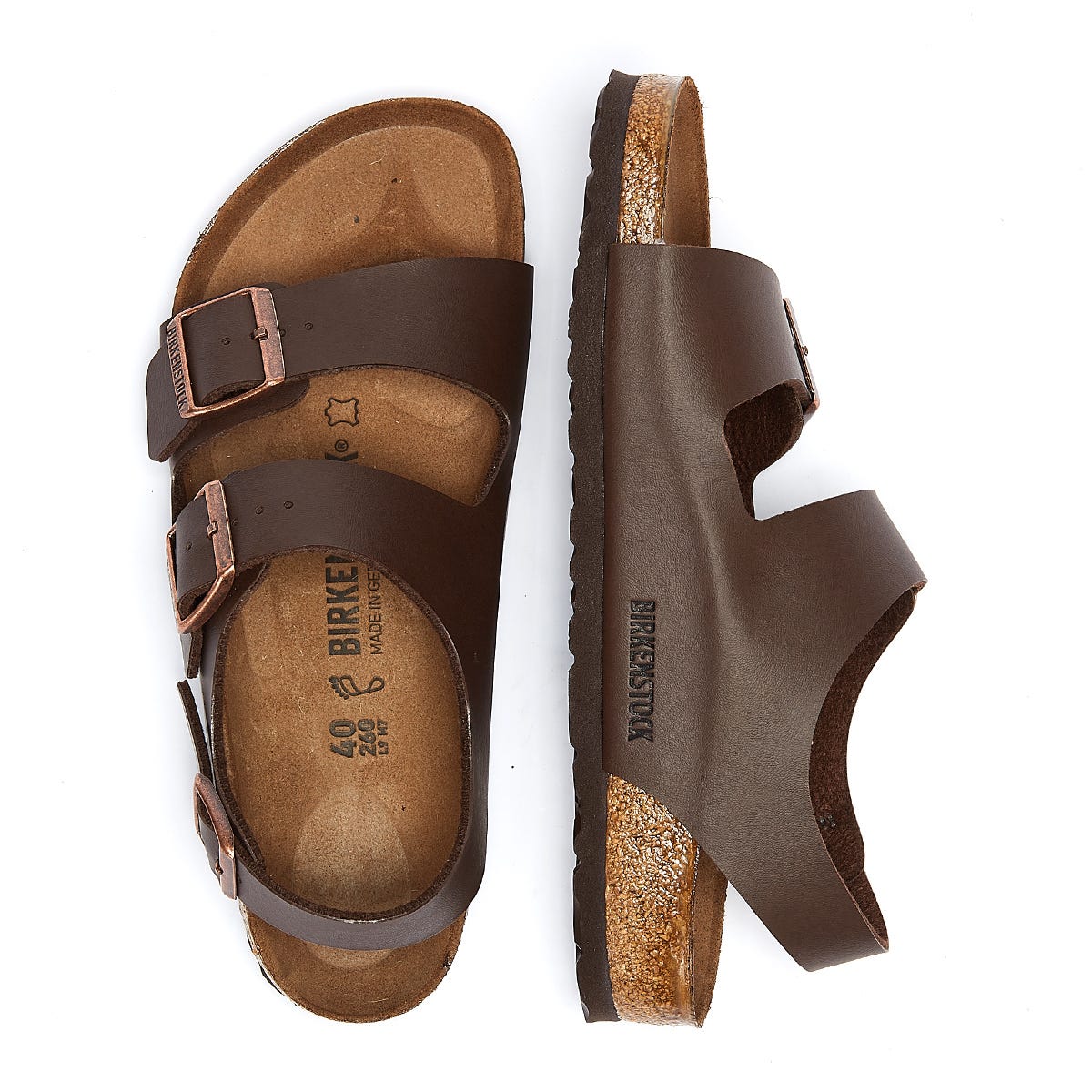 Birkenstock Milano Birko Flor Dunkelbraun Sandalen