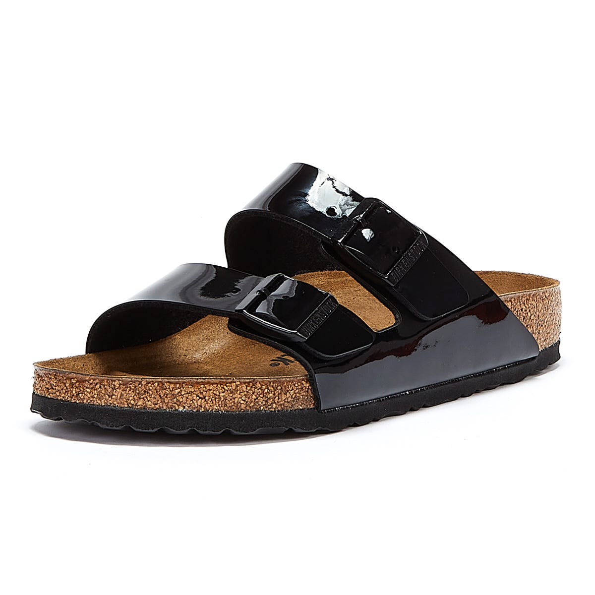 Birkenstock Arizona Birko Flor Patent Damen Schwarz Sandalen