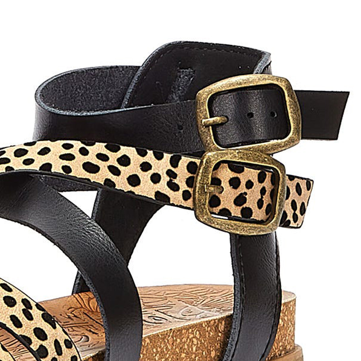 Blowfish Malibu Fandie Damen Leopard / Schwarz Sandalen
