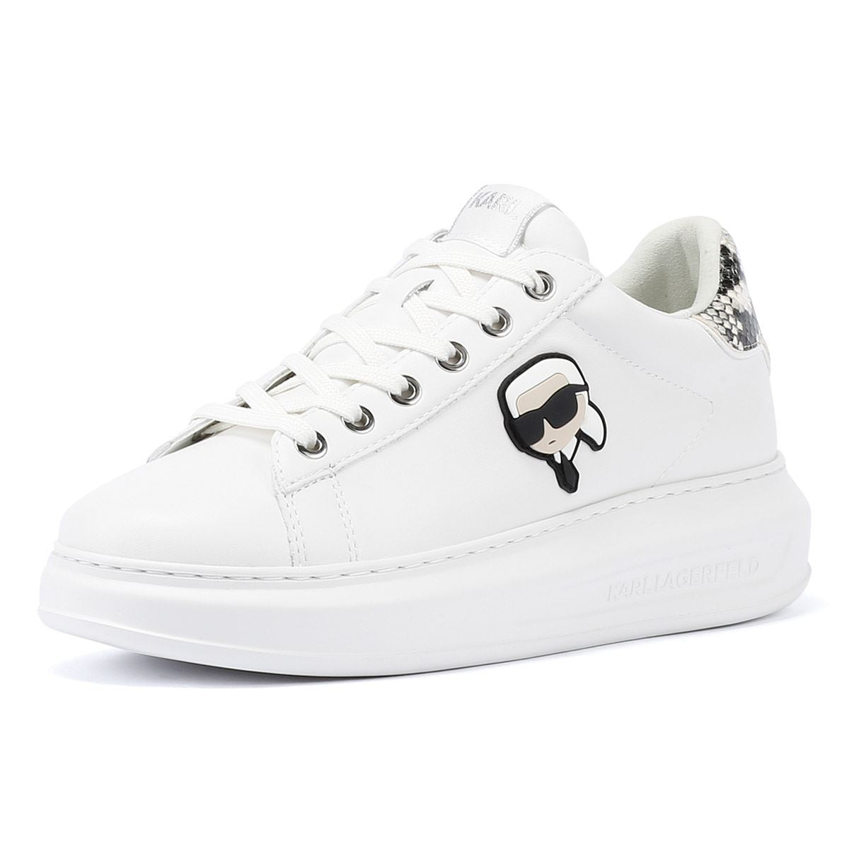 Karl Lagerfeld Kapri NFT Lo Lace Leder Damensneaker In Weiß