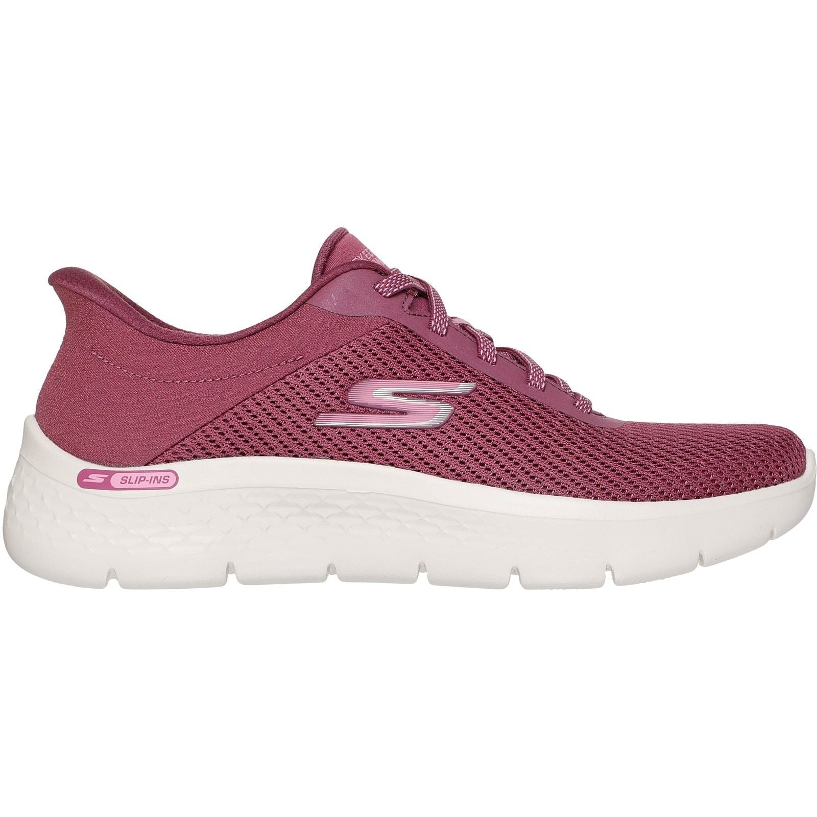 Skechers Go Walk Flex Damen Sneaker In Bordeauxrot Aus Textil
