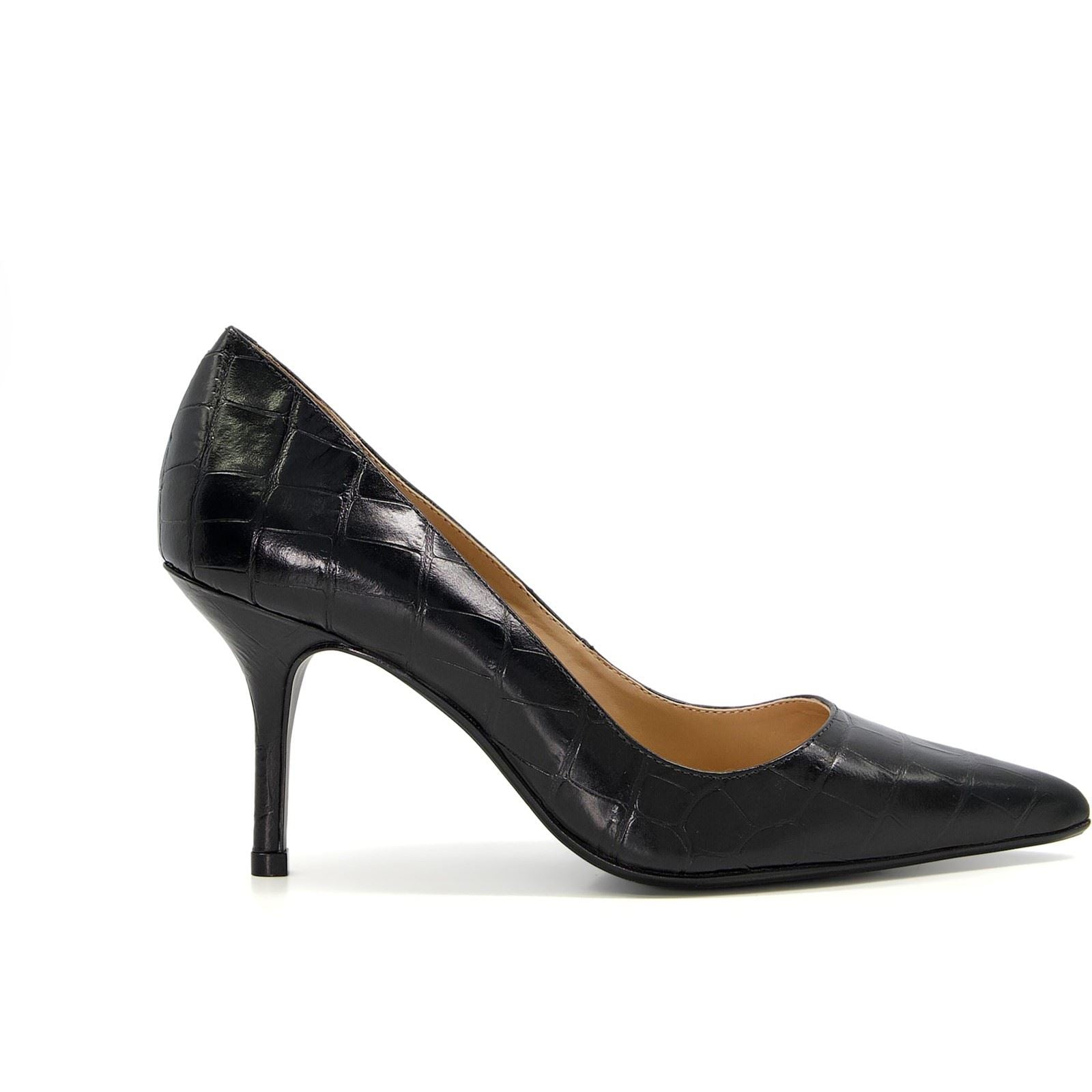 Dune Bold Leder Damen Schwarze Absätze