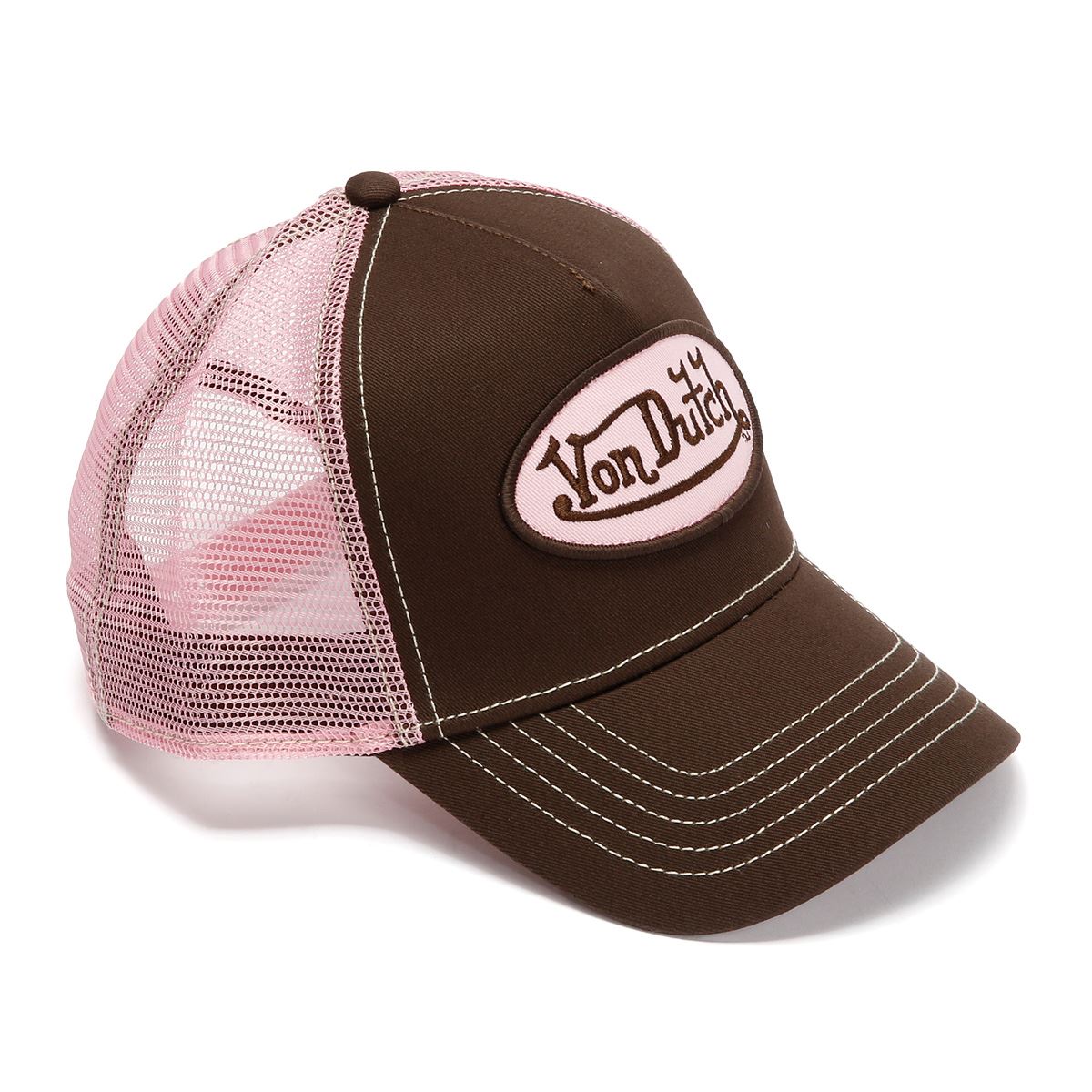 Von Dutch Staple Trucker Baumwolle Choc/Pink Kappen