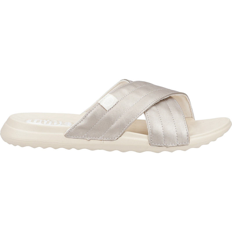 HEYDUDE Christi Slide Distressed Damen Metallic-Sandalen