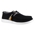 HEYDUDE Wally Craft Leder Herren Schwarze Bootsschuhe