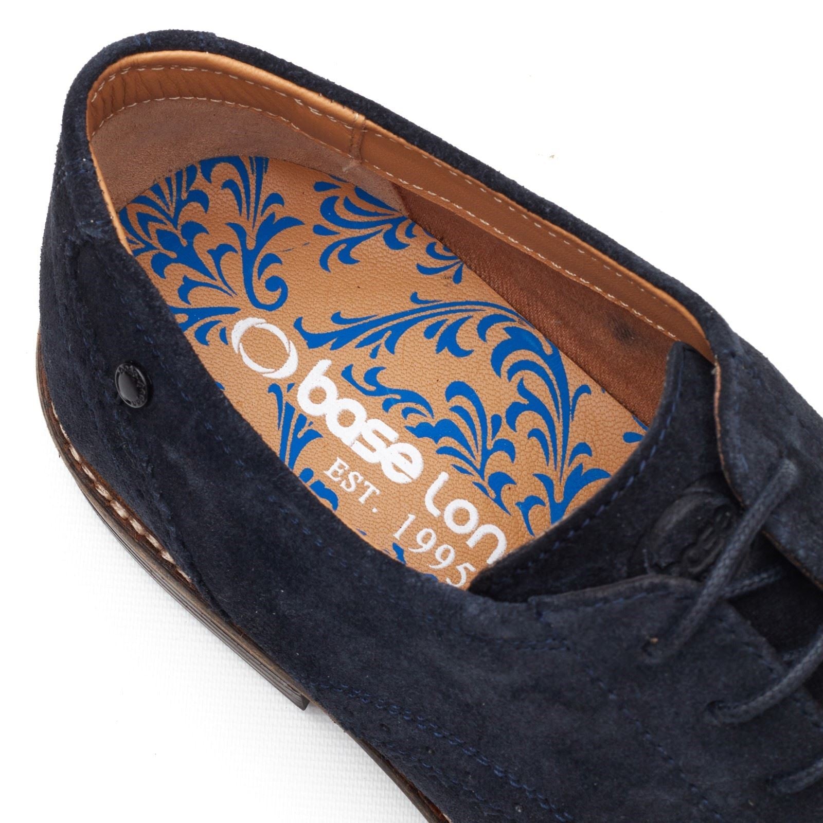 Base London Eton Lace Up Leder Herren Marineblaue Schnürschuhe