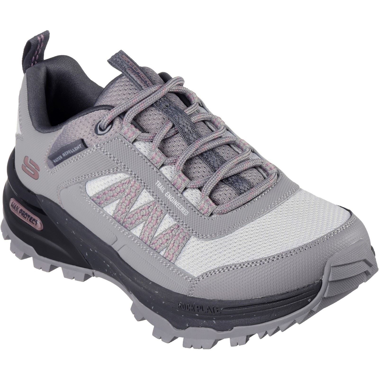 Skechers Max Protect Legacy Damen Wanderstiefel Aus Grauem/Anthrazitfarbenem Leder