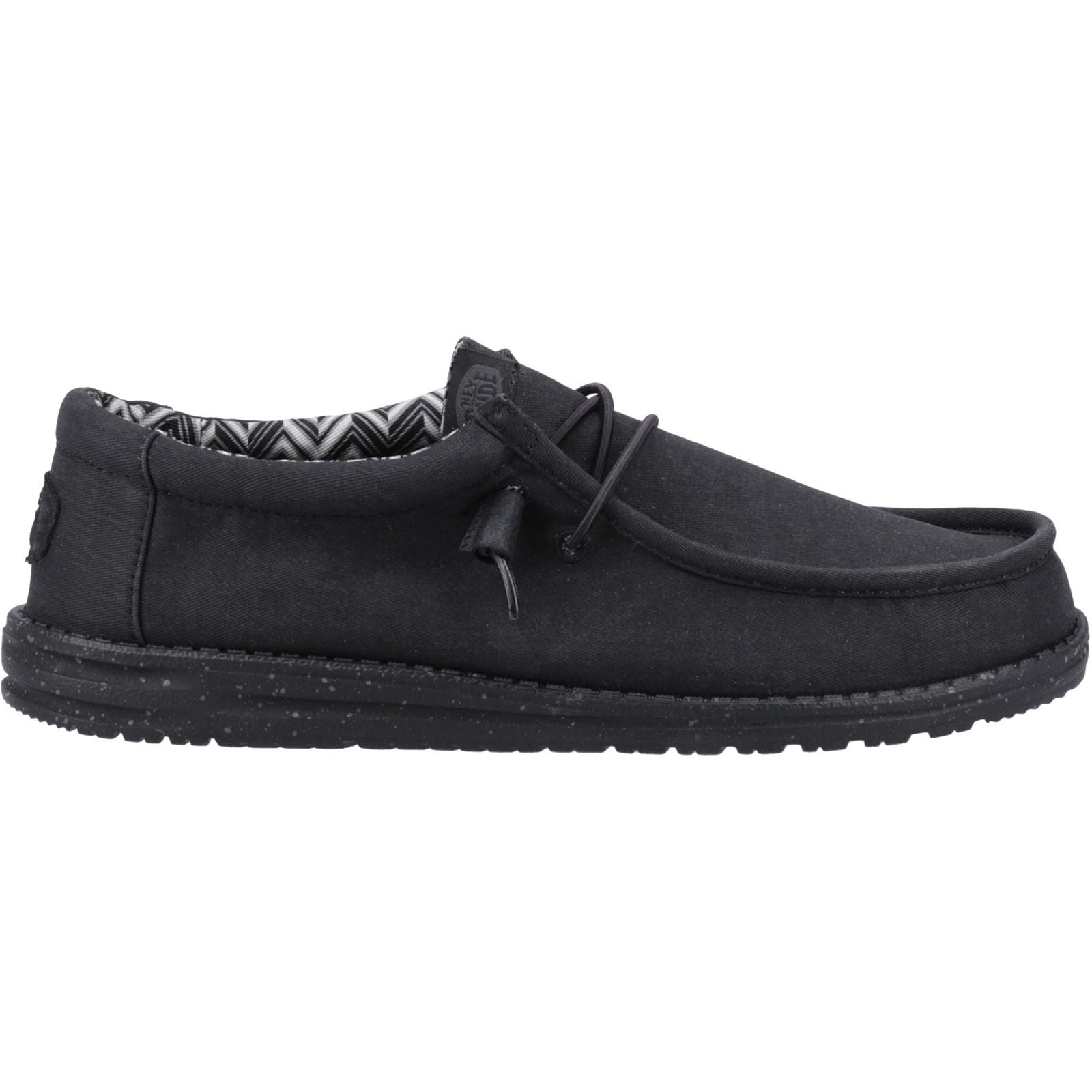 HEYDUDE Wally Canvas 100% Baumwolle Herren Bootsschuhe In Schwarz