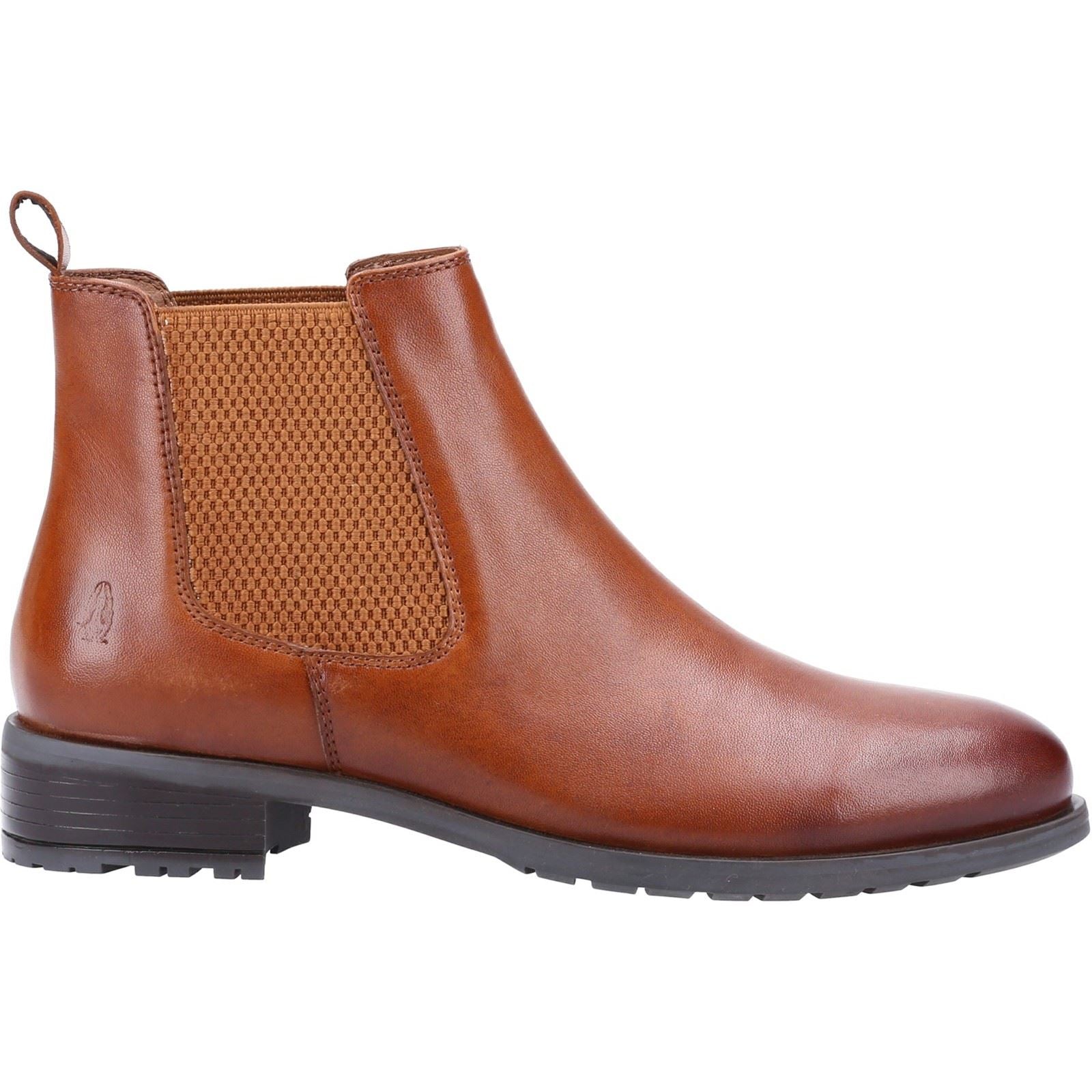 Hush Puppies Sammie Damen Flache Chelsea Stiefel aus Leder in Tan