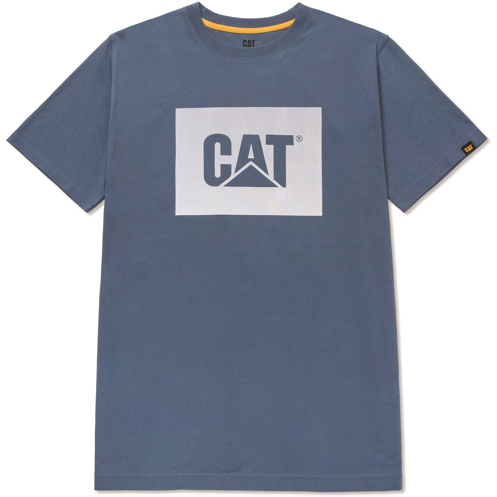 Caterpillar Graphic Baumwoll Herrenblaue T-Shirts Mit Kurzen Ärmeln