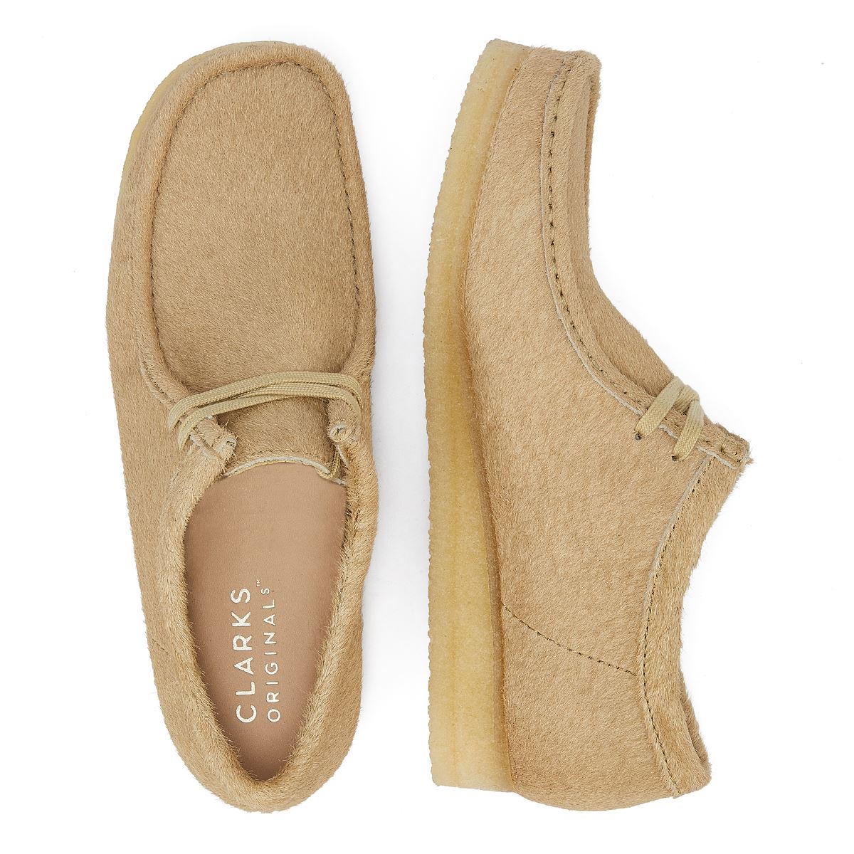 Clarks Originals Wallabee Haar Auf Herren-Ahorn-Schnürschuhen