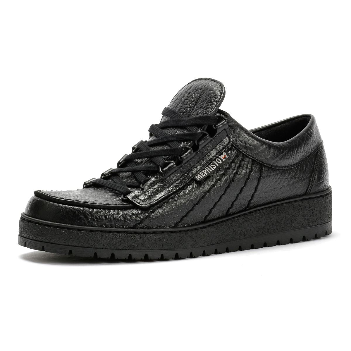 Mephisto Rainbow Mamouth 714 Leder Herren Schwarz Schnürschuhe