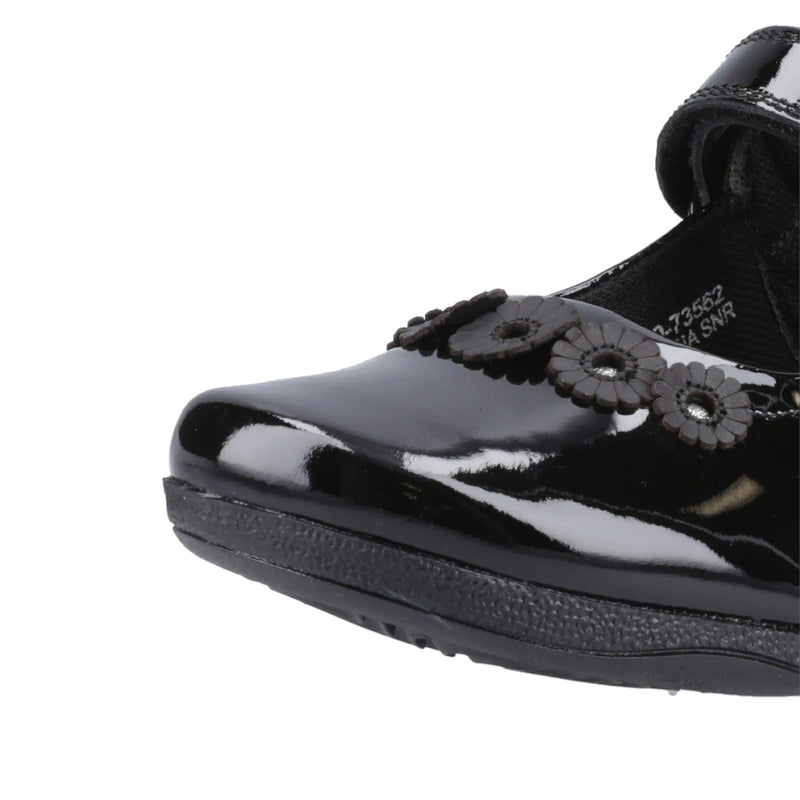 Hush Puppies Christina Patent Senior Mädchenschuhe Aus Schwarzem Leder