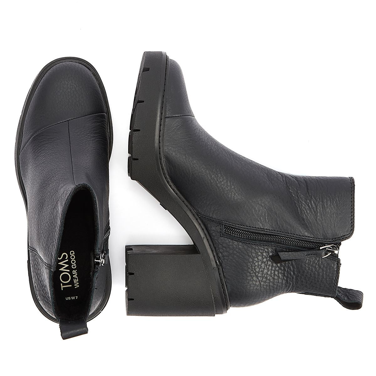 TOMS Lederstiefel Für Damen In Schwarz