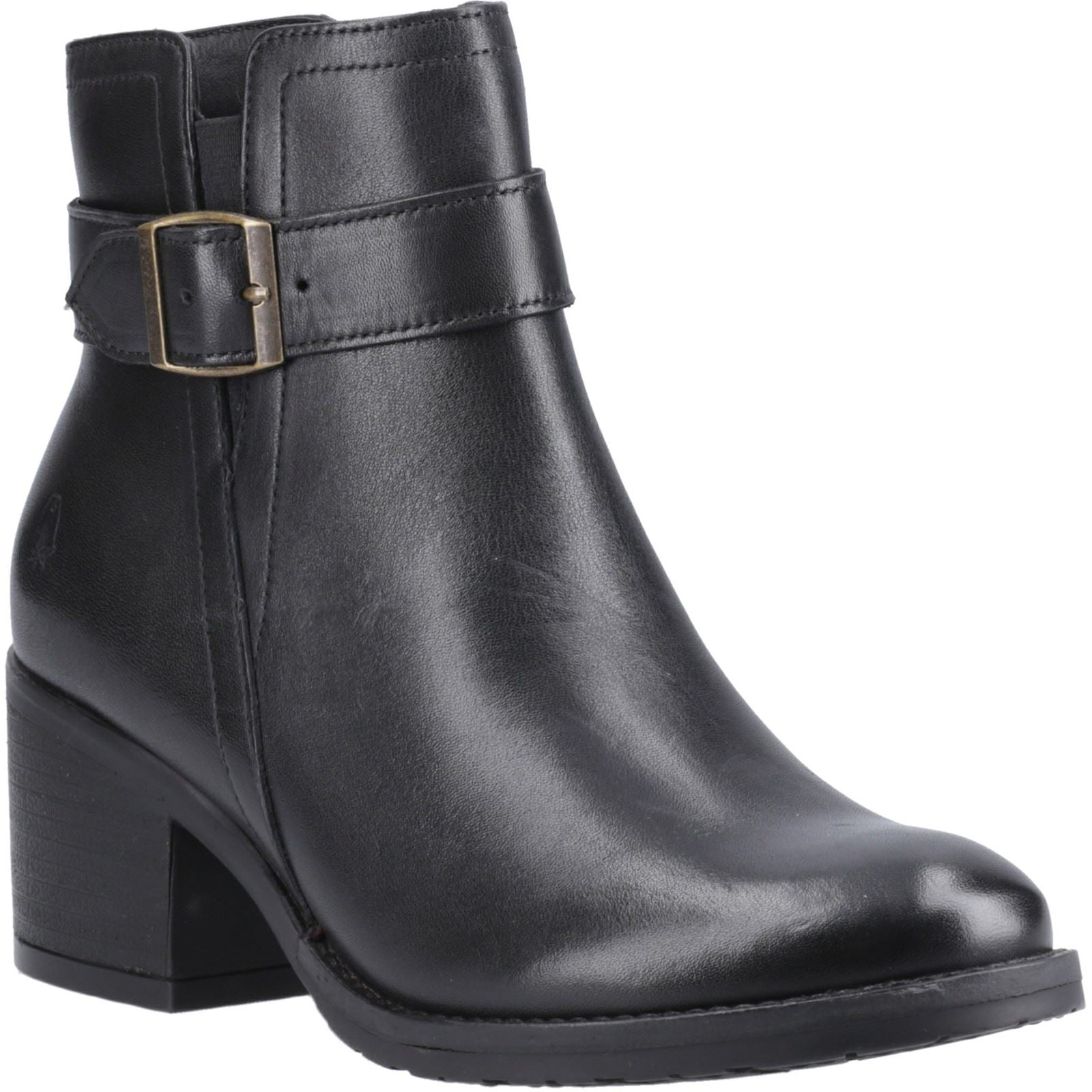 Hush Puppies Hensley Damen Stiefeletten aus schwarzem Leder mit Absatz
