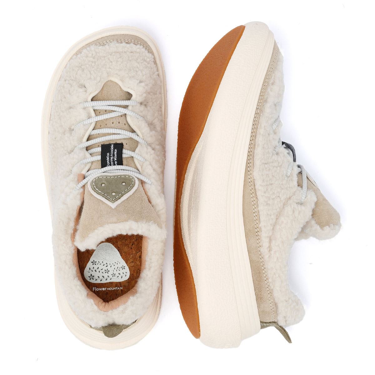 Flower Mountain Fami Teddy Wollmischung Weiße Sneakers