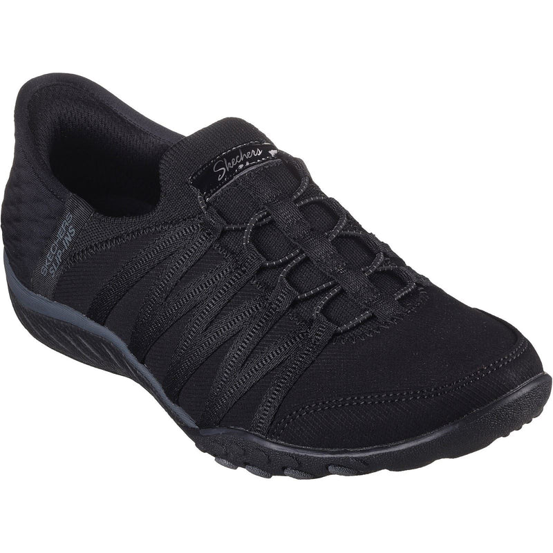 Skechers Breathe-Easy - Roll-With-Me Textile Damen-Sneaker In Schwarz