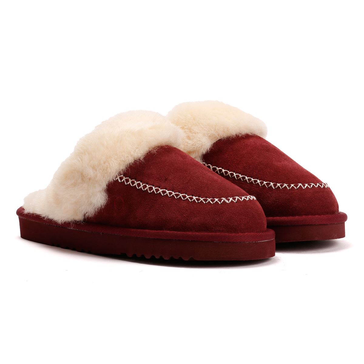 Osprey London The Celeste Wildleder Damen Rote Hausschuhe