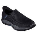 Skechers Respected Elgin Leder Herrenschuhe, Schwarze Farbe Mokassins