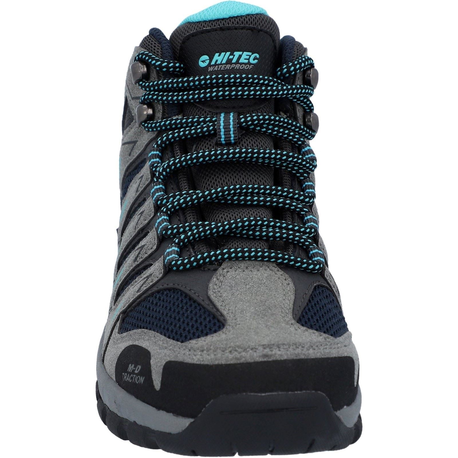 Hi-Tec Corzo Mid Pu Wildleder Damen Wanderschuhe In Graphitgrau/Dunkelrot